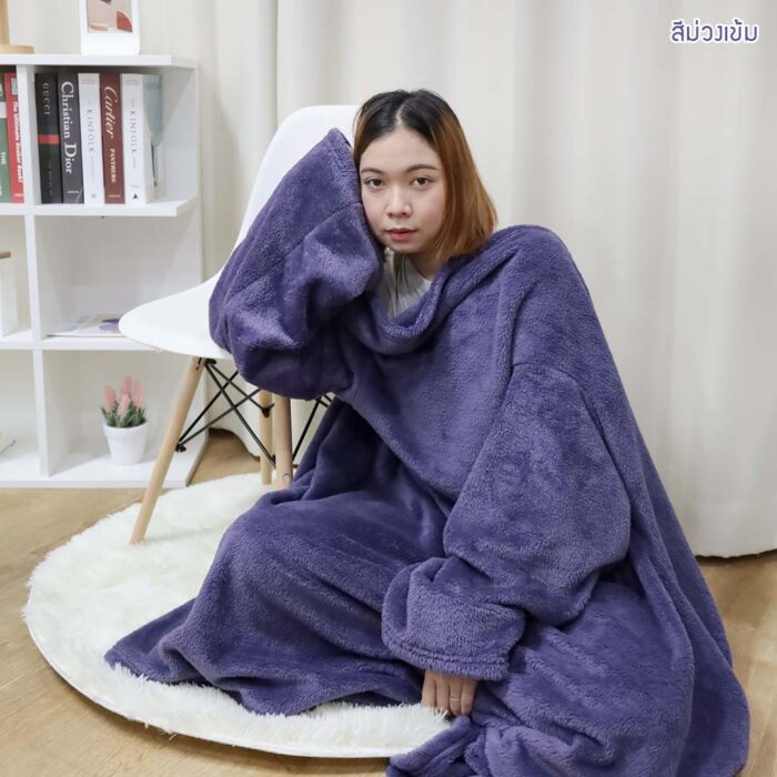 ผ้าห่มมีแขน เสื้อห่ม ผ้าห่มสอดแขนได้ - Image 11