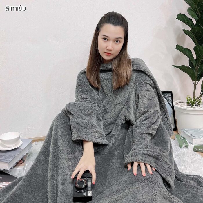 ผ้าห่มมีแขน เสื้อห่ม ผ้าห่มสอดแขนได้ - Image 24