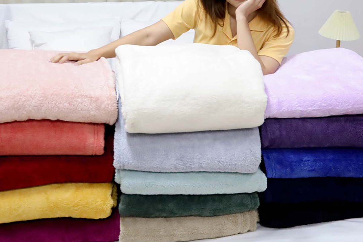 ผ้าห่มนาโนโพลีบัว สีพื้น ผ้าห่มนาโนโพลีบัว สีพื้น